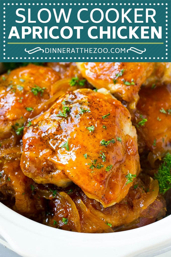 Pollo de albaricoque cocido a fuego lento #Pollo #Apricot #slowcooker #crockpot #dinner #dinneratthezoo