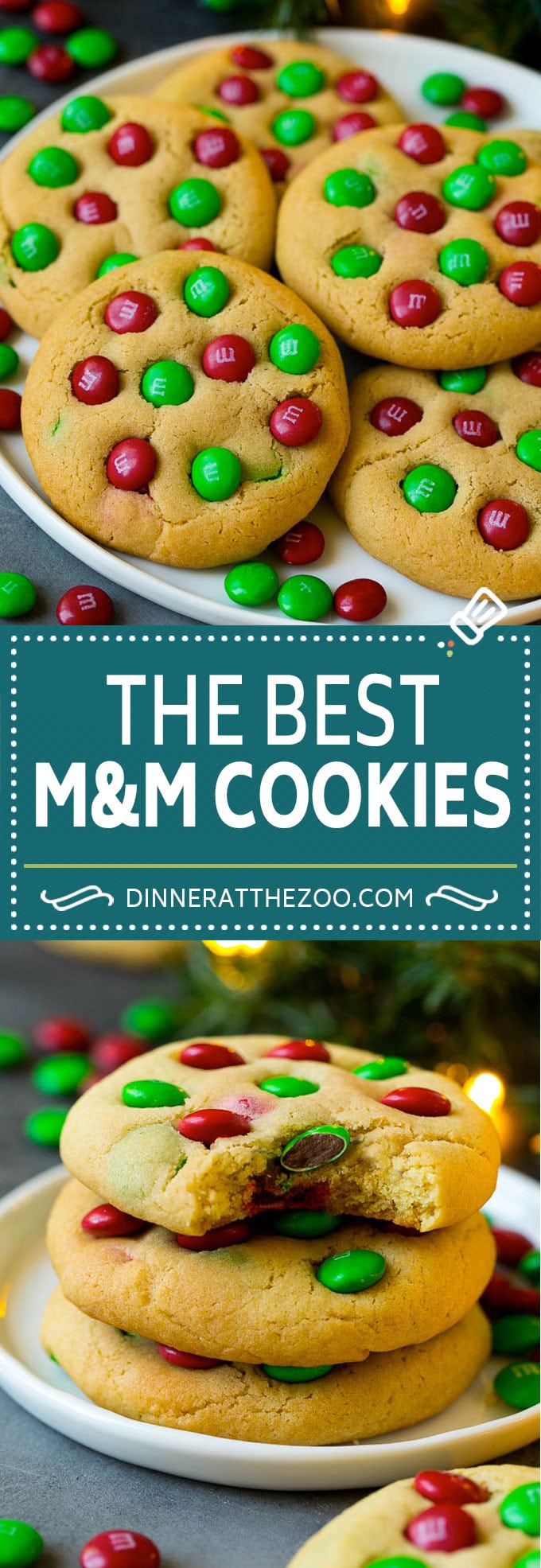 Receta de galletas M&M #chocolate #cookies #hornear #postre #Navidad #dinneratthezoo