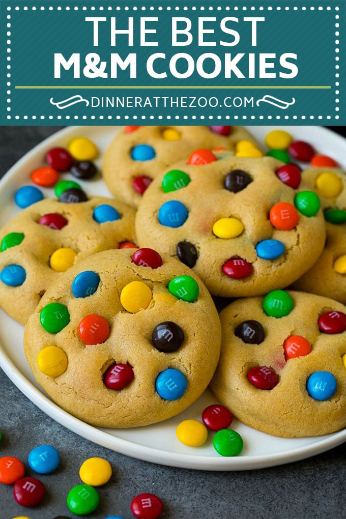 Receta de galletas M&M #cookies #chocolate # hornear #postre #dulces #dinneratthezoo