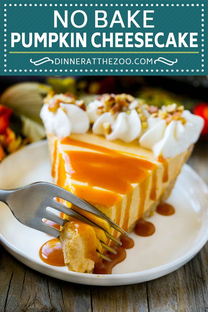 Receta de pastel de queso con calabaza al horno |  Cheesecake de calabaza |  Tarta de queso sin cocinar |  Postre de Acción de Gracias |  Postre de calabaza #postre # tarta de queso # calabaza # otoño # acción de gracias #dinneratthezoo