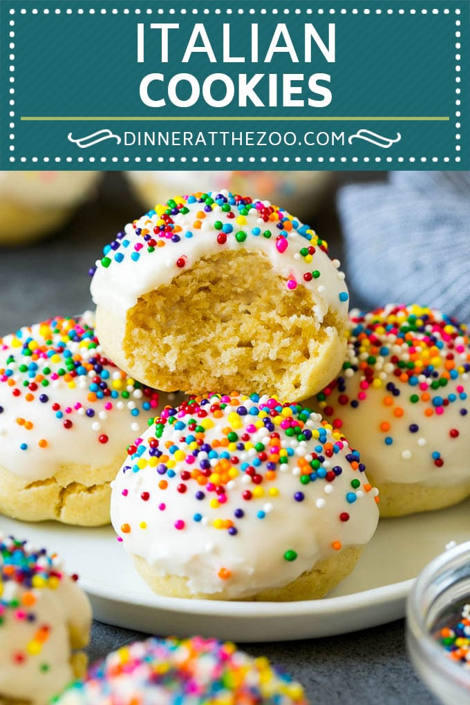 Receta de galleta italiana |  Galletas de almendra #cookies #italianfood #frosting #prinkles #baking #Navidad #dinneratthezoo