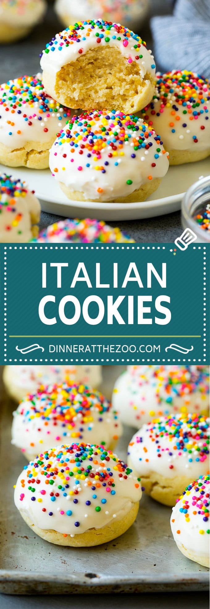 Receta de galleta italiana |  Galletas de almendra #cookies #italianfood #frosting #prinkles #baking #Navidad #dinneratthezoo