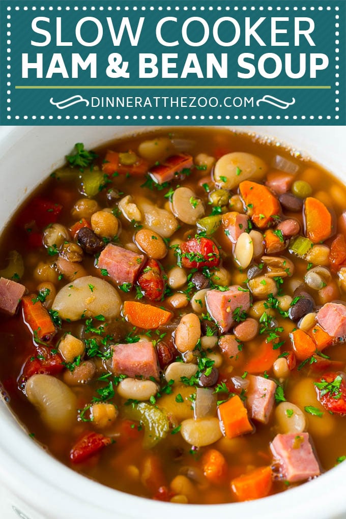 Receta de sopa de frijoles y jamón |  Sopa de frijoles y jamón cocido a fuego lento |  Sopa de jamón y frijoles Crockpot |  Receta de jamón sobrante #ham # frijoles #sopa #slowcooker #crockpot #dinner #dinneratthezoo