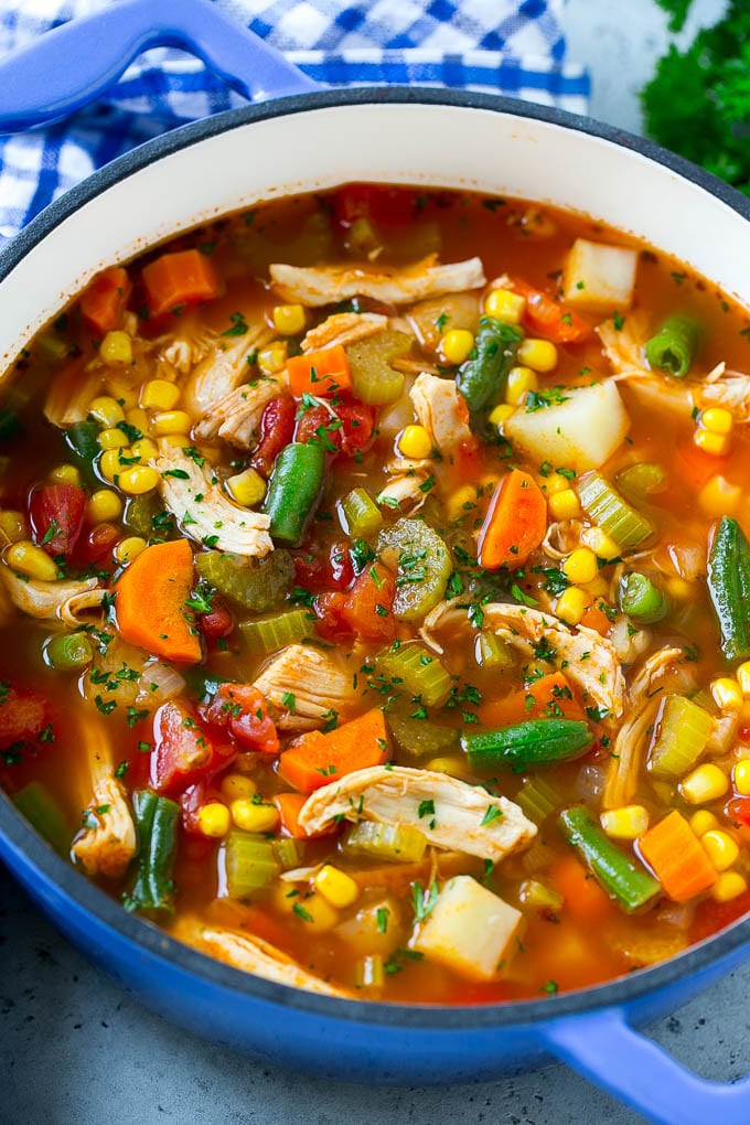 sopa de pollo y verduras