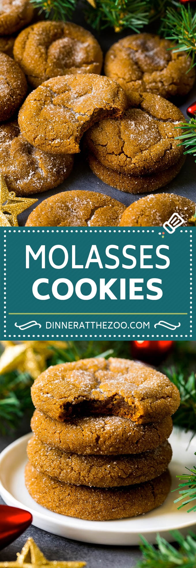 Receta de galletas de melaza |  Galletas especiadas #galletas # hornear # Navidad #postre #dinneratthezoo