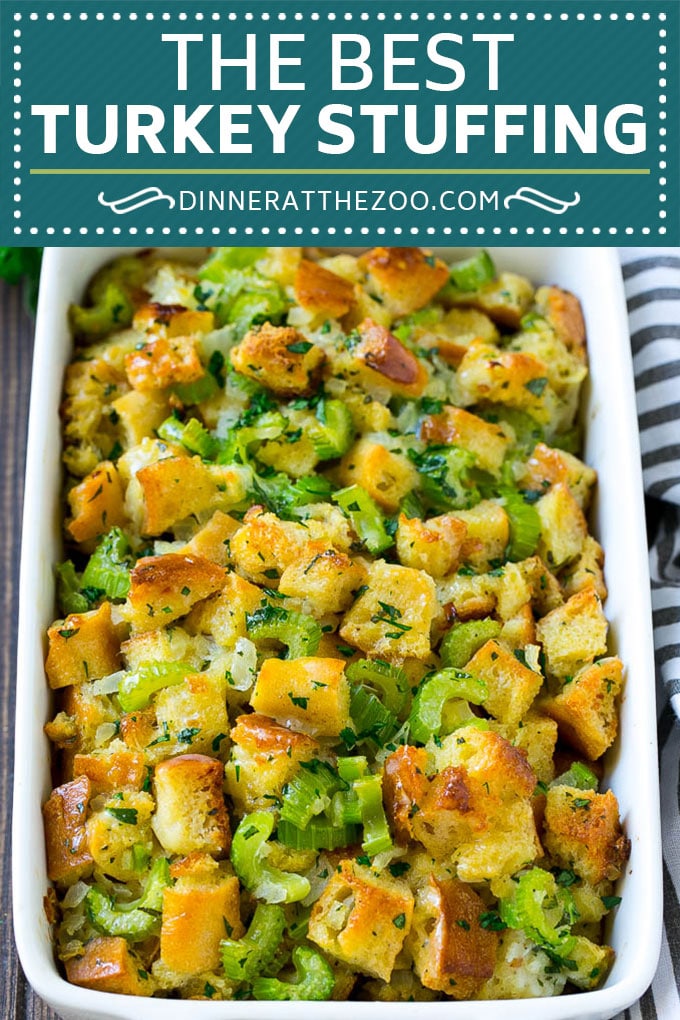 Receta de pavo relleno |  Relleno de Acción de Gracias |  Relleno clásico # acción de gracias # relleno # sidedish #fall #dinneratthezoo