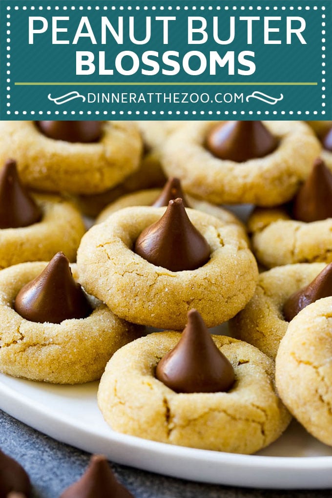 Receta de flor de mantequilla de maní |  Galletas Hershey Kiss |  Galletas de chocolate y mantequilla de maní #galletas # mantequilla de maní #chocolate #postre # hornear #Navidad #galletas de navidad #dinneratthezoo