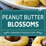 Receta de flor de mantequilla de maní |  Galletas Hershey Kiss |  Galletas de chocolate con mantequilla de maní
