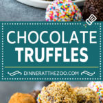 Receta de trufa de chocolate |  Caramelos caseros # golosinas #Trufas #Chocolate #postre #prinkles #dinneratthezoo