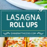 Receta de rollo de lasaña |  Rollos de lasaña #lasaña #pasta #beef #cheese #diner #dinneratthezoo
