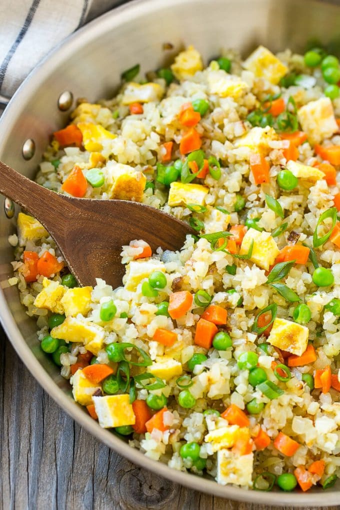 Arroz frito con coliflor