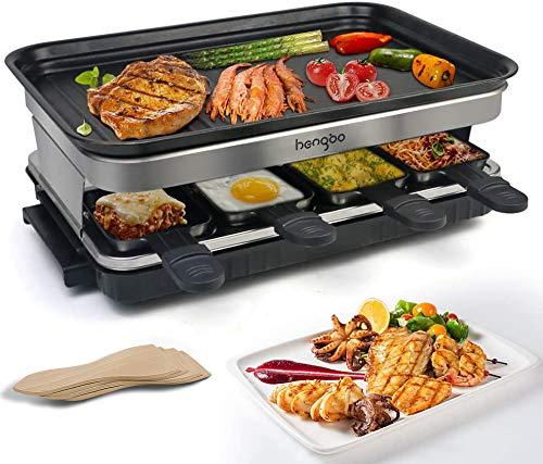 Raclette Grill Y Piedra Con 8 Mini Sartenes