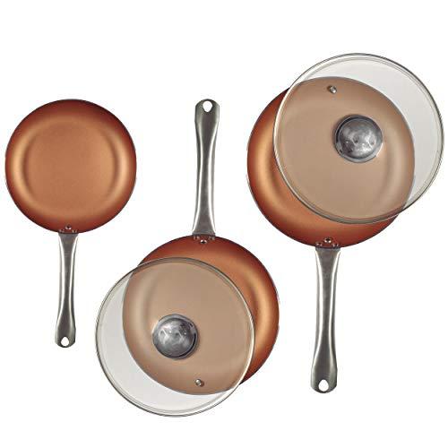 Set De Sartenes – San Ignacio Red And Marble 16, 20 Y 24cm, Revestimiento En MáRmol