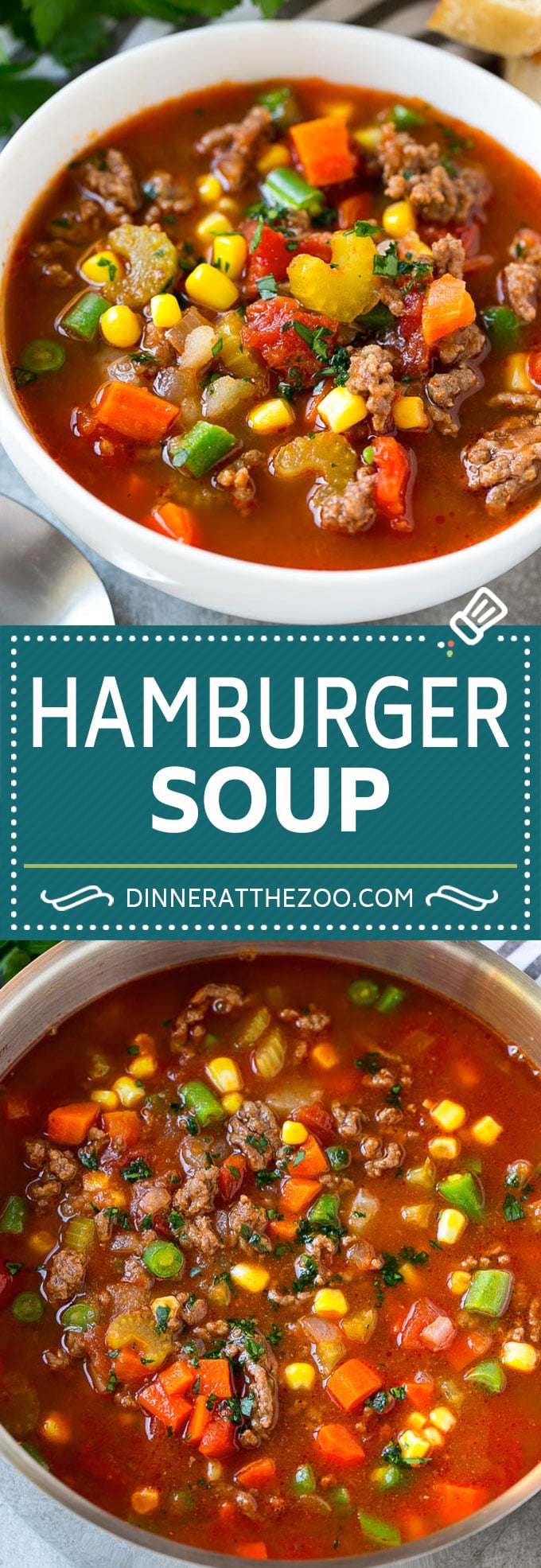 Receta de sopa de hamburguesa |  Guiso de hamburguesa |  Sopa de carne molida # hamburguesa #sopa # carne picada # estofado # cena #dinneratthezoo