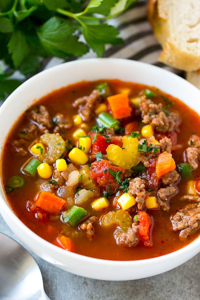 Sopa de hamburguesa