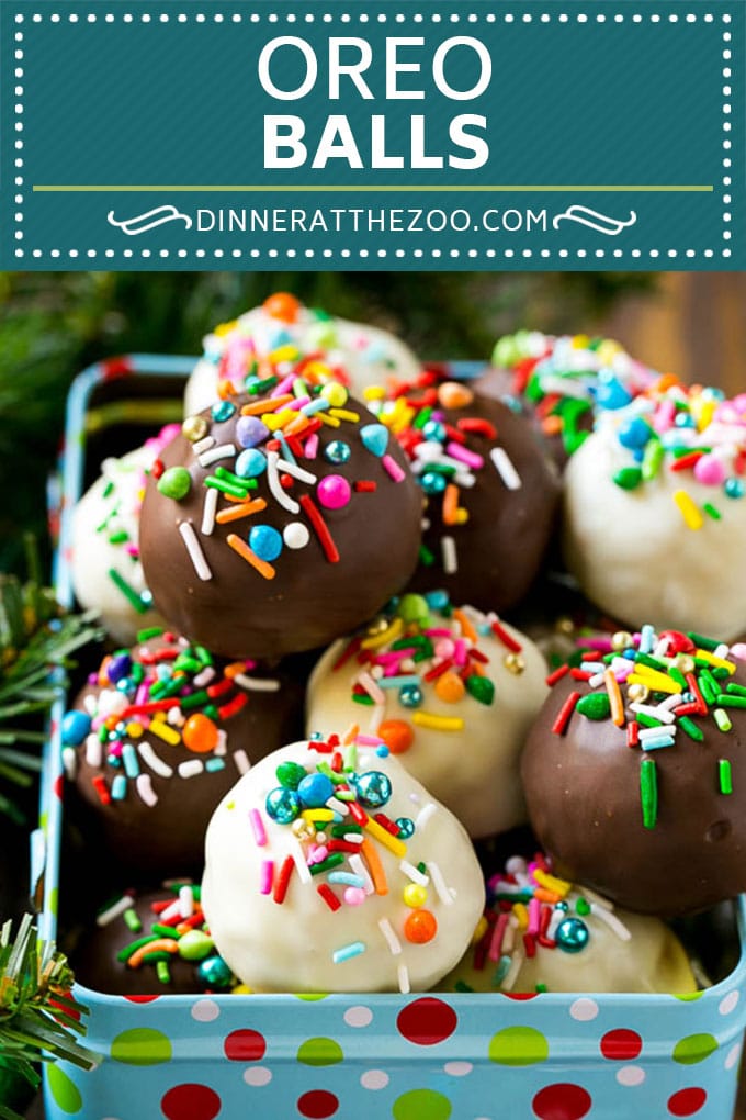 Receta de bolas de Oreo |  Trufas Oreo |  Dulces caseros #trufas #candies #oreos #chocolate #prinkles #postre #Navidad #dinneratthezoo