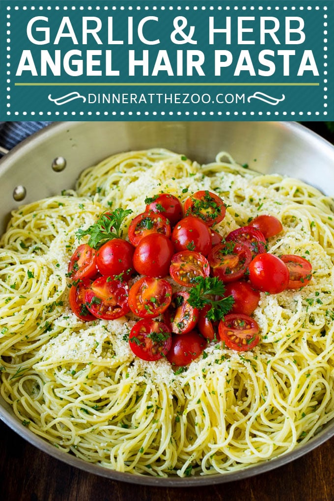 Pasta cabello de ángel con ajo y hierbas #pasta # ajo # guarnición # cena #dinneratthezoo