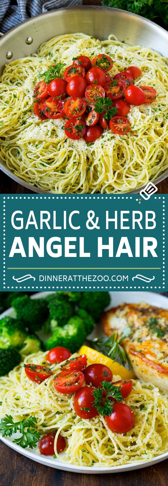 Pasta cabello de ángel con ajo y hierbas #pasta # ajo # guarnición # cena #dinneratthezoo