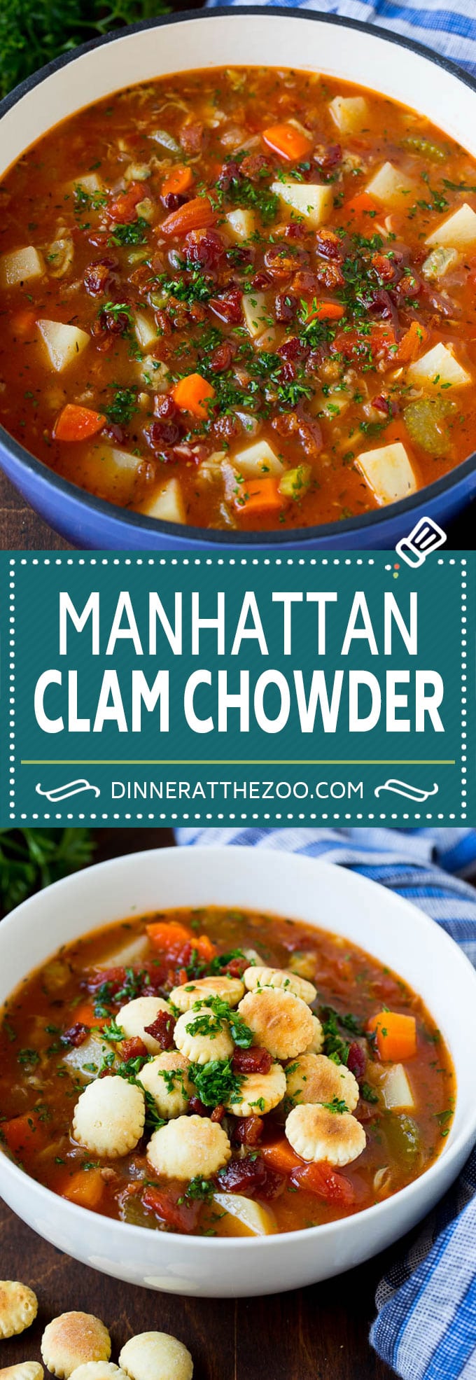 Receta de sopa de almejas de Manhattan |  Sopa de almejas rojas # sopa de pescado # sopa # mariscos # almejas # tocino # cena #dinneratthezoo