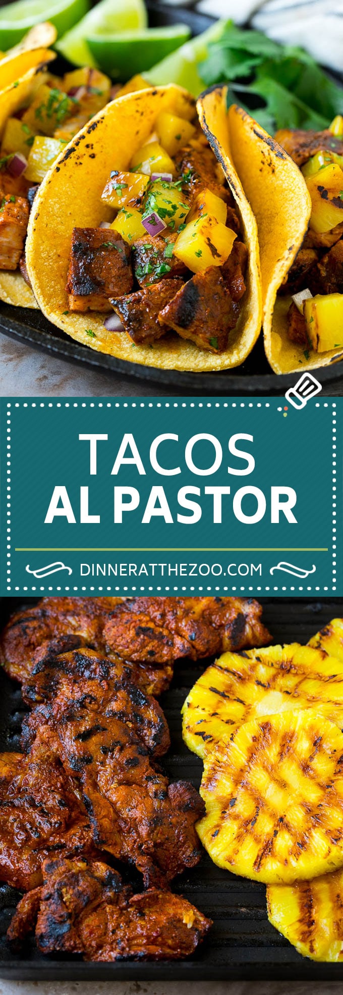 Receta de Tacos al Pastor |  Tacos de cerdo |  Tacos mexicanos #tacos # cerdo # piña # asado #tacotuesday # cena #dinneratthezoo