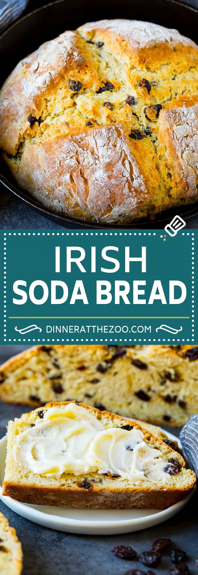 Receta de pan de soda irlandés #bread #baking #stpatricksday #sidedish #dinneratthezoo