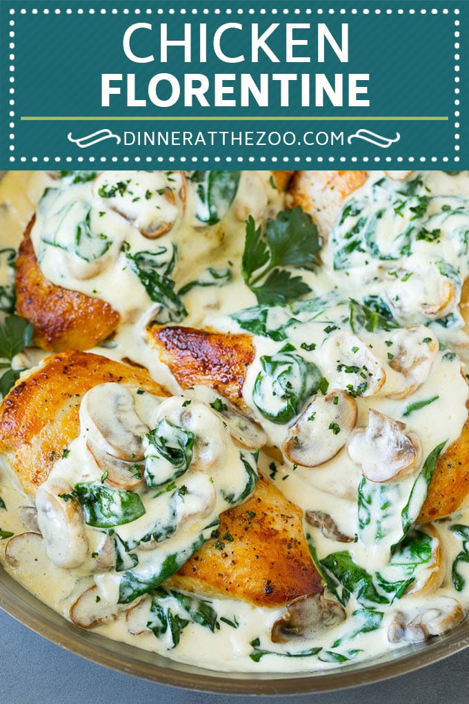 Receta de pollo a la florentina |  Pollo con espinacas |  Pollo con champiñones #pollo #espinacas #hongos #carbohidratos bajos #keto #dinner #dinneratthezoo
