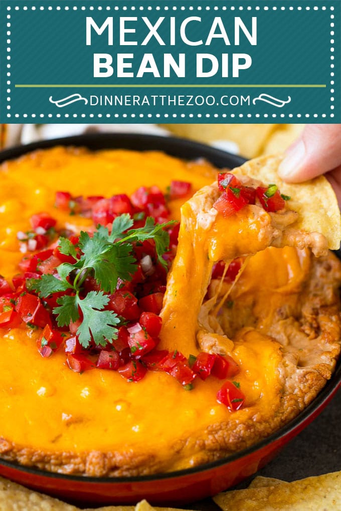 Receta de salsa de frijoles |  Dip mexicano #dip #aperitif #mexicanfood # frijoles # queso #dinneratthezoo
