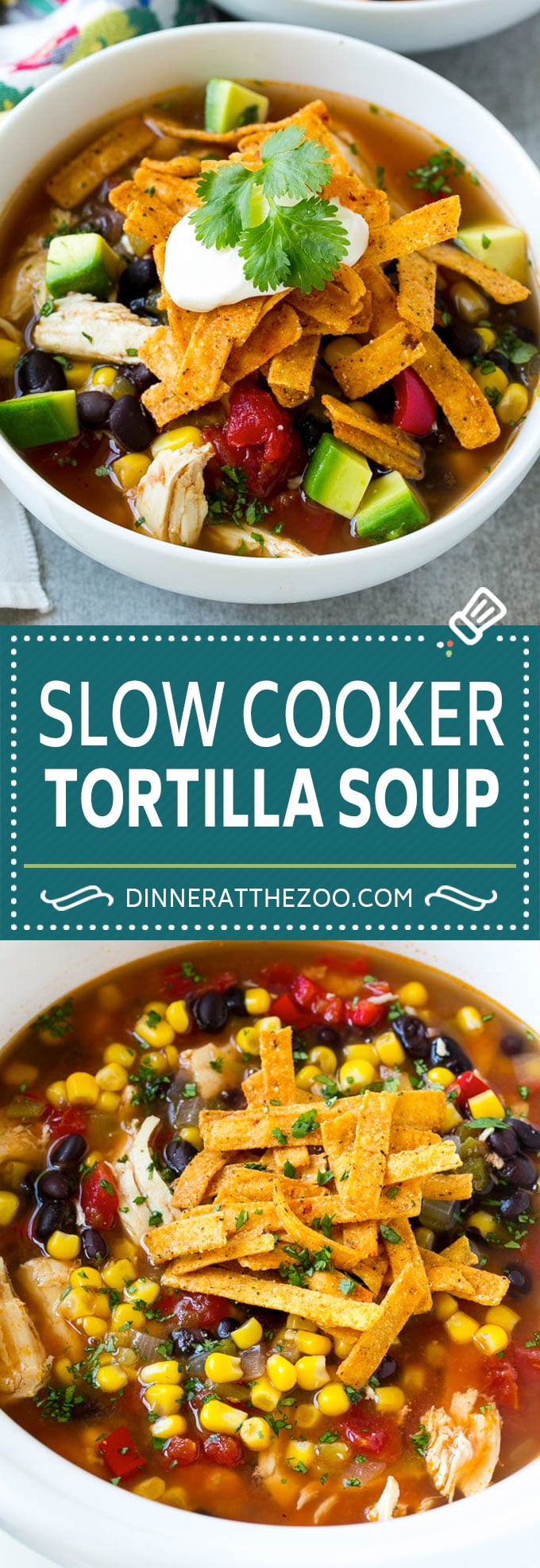 Receta de sopa de tortilla de pollo en olla de cocción lenta |  Receta de sopa de pollo |  Sopa de pollo cocida a fuego lento |  Sopa Mexicana De Pollo |  Receta de sopa de tortilla #Soup #Tortillasoup #chickensoup #mexican #mexicansoup #dinner #dinneratthezoo