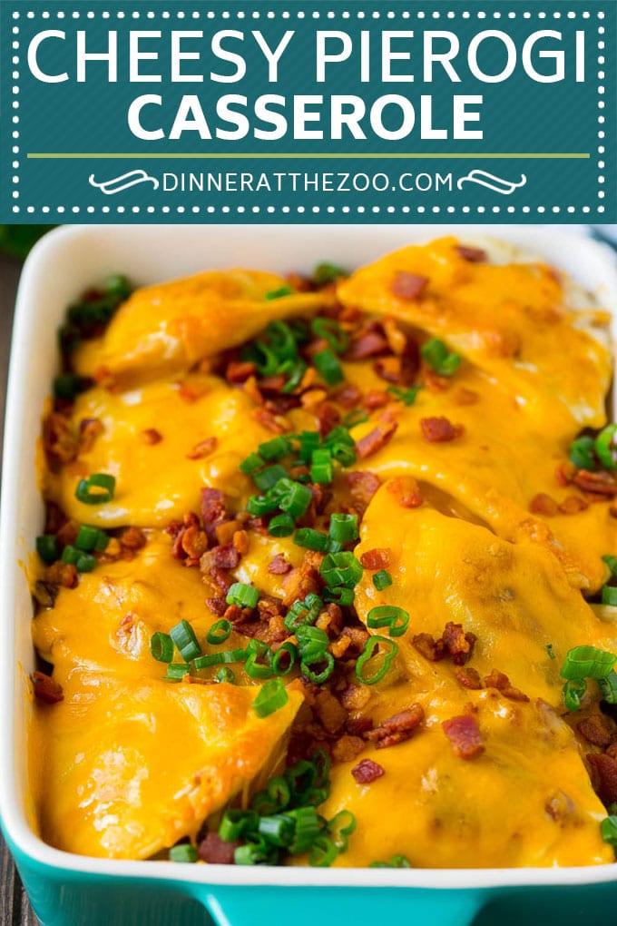 Receta de cazuela de Pierogi |  Flan de papa #pierogis # cazuela # tocino #cheddar #dinner #dinneratthezoo