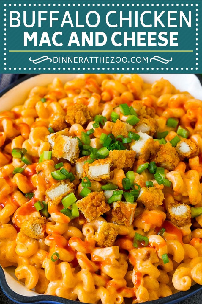 Receta de macarrones con queso y pollo Buffalo |  Macarrones con queso picantes #Pollo #pollo búfalo #macandcheese #queso # cena # pasta #dinneratthezoo