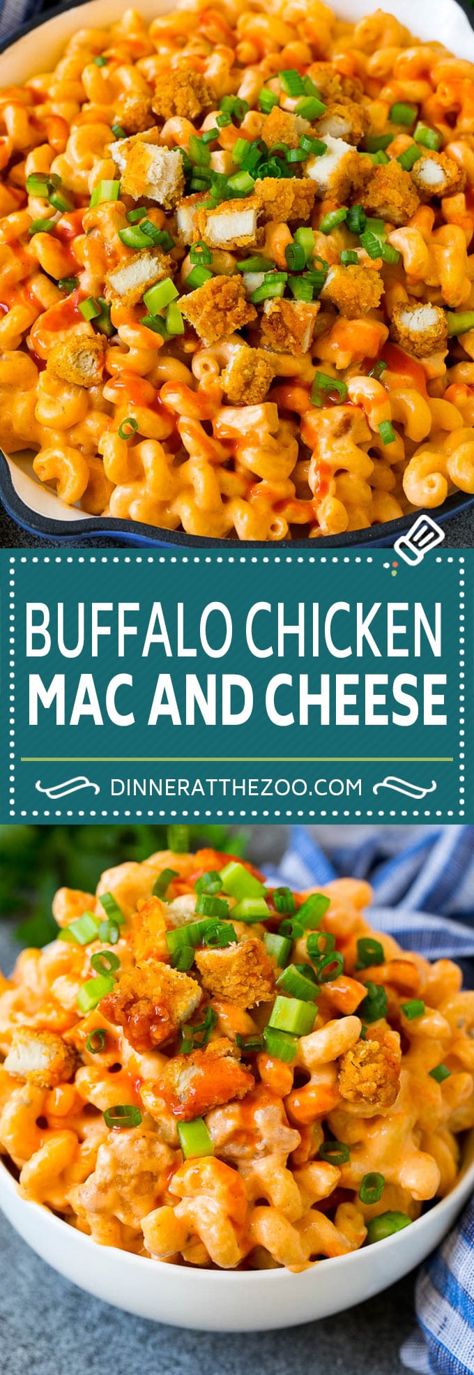 Receta de macarrones con queso y pollo Buffalo |  Macarrones con queso picantes #Pollo #pollo búfalo #macandcheese #queso # cena # pasta #dinneratthezoo