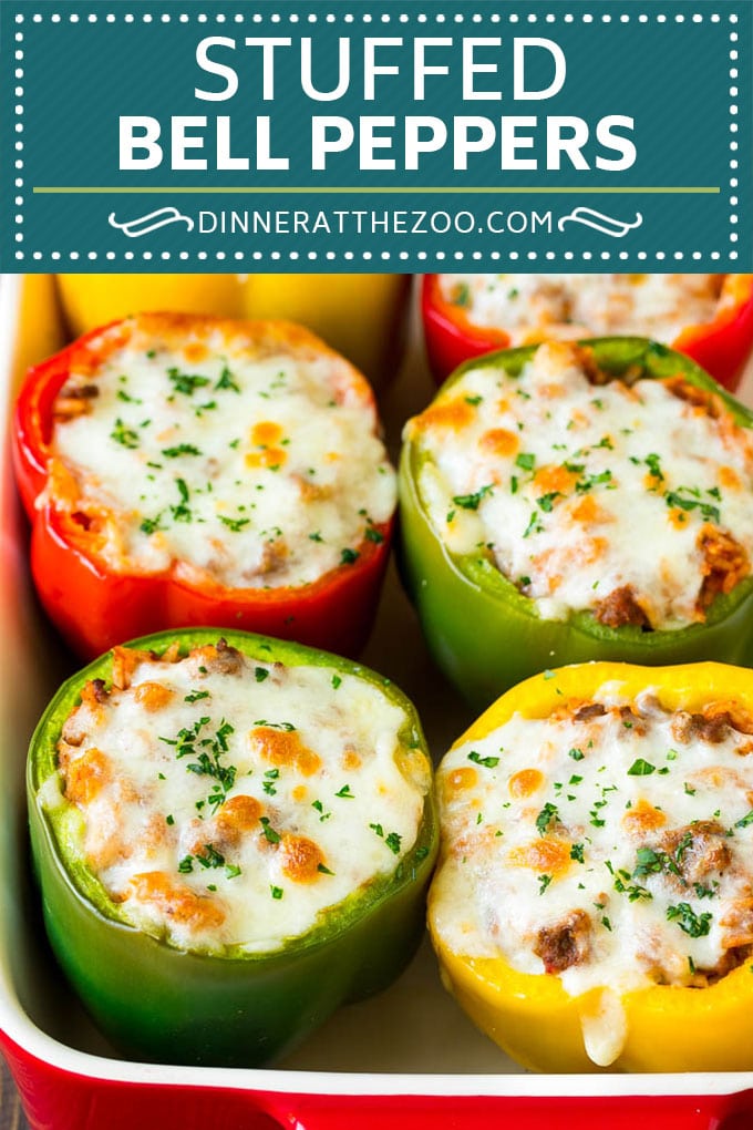 Receta de pimientos rellenos |  Pimientos rellenos # ternera #arroz #pimientos # cena #queso #dinneratthezoo