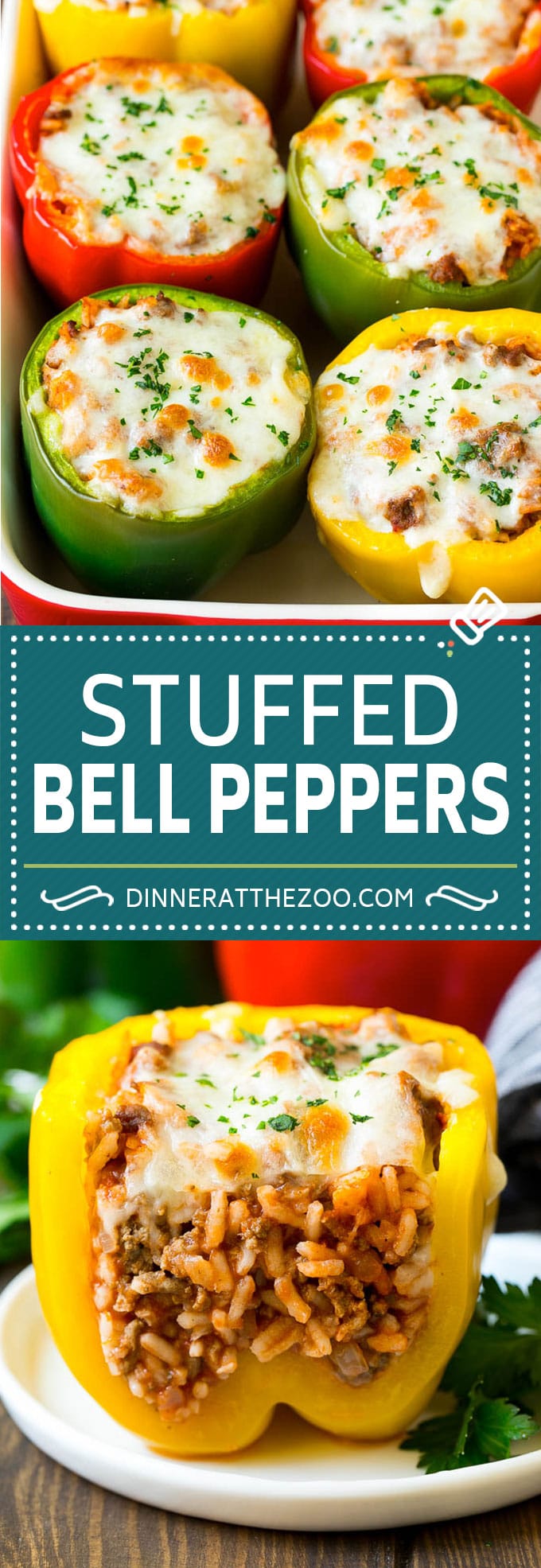 Receta de pimientos rellenos |  Pimientos rellenos # ternera #arroz #pimientos # cena #queso #dinneratthezoo