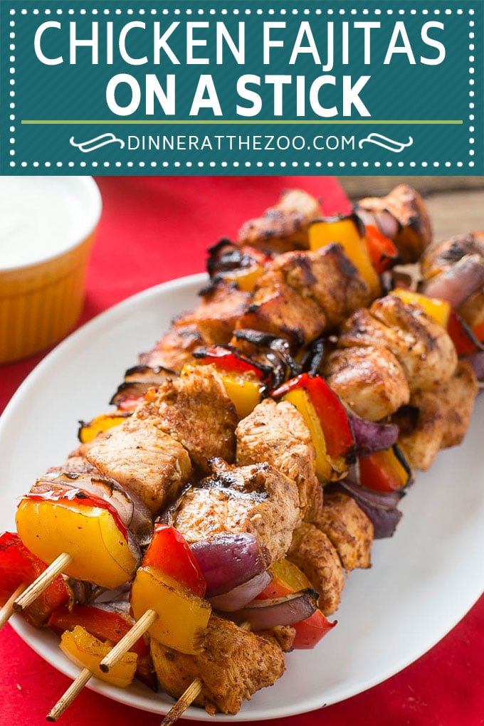 Fajitas de pollo en un palito #pollos # grill #fajitas #kabobs # cena #dinneratthezoo