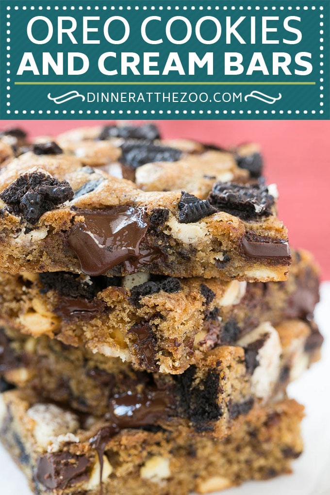 Receta de galletas Oreo y barras de crema |  Galletas en el bar #cookies #oreo #chocolate #postre #dinneratthezoo