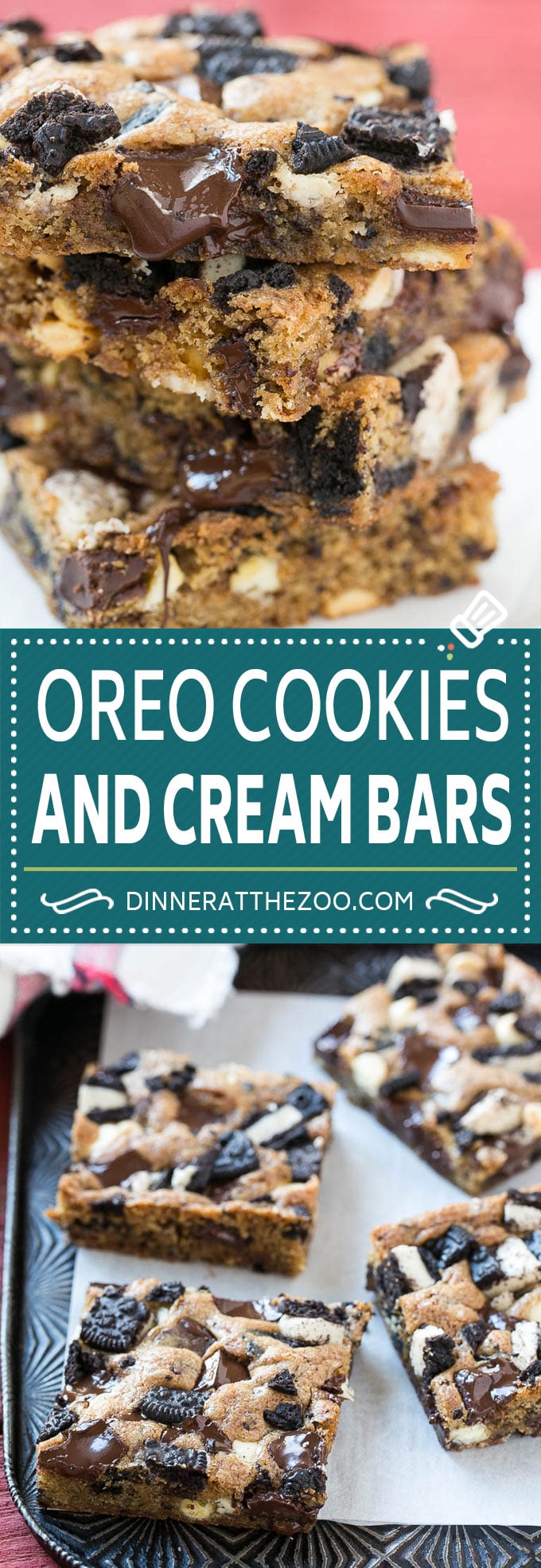 Receta de galletas Oreo y barras de crema |  Galletas en el bar #cookies #oreo #chocolate #postre #dinneratthezoo