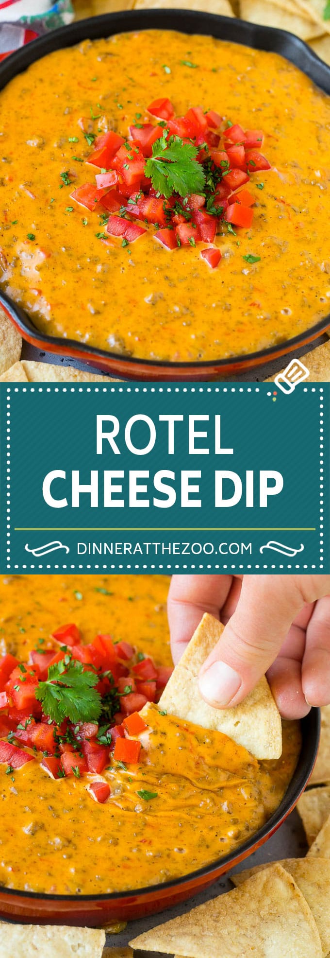 Receta Rotel Dip |  Salsa de queso mexicano |  Salsa de ternera y queso |  Velveeta Dip #dip #aperitivo #hamburguesa #tomates #queso #dinneratthezoo