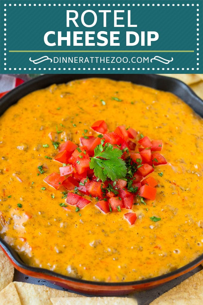 Receta Rotel Dip |  Salsa de queso mexicano |  Salsa de ternera y queso |  Velveeta Dip #dip #aperitivo #hamburguesa #tomates #queso #dinneratthezoo