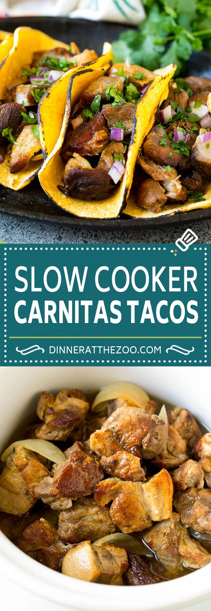 Receta de carnitas de taco de cocción lenta |  Tacos de cerdo #tacos #pork # dinner #slowcooker #crockpot #dinneratthezoo
