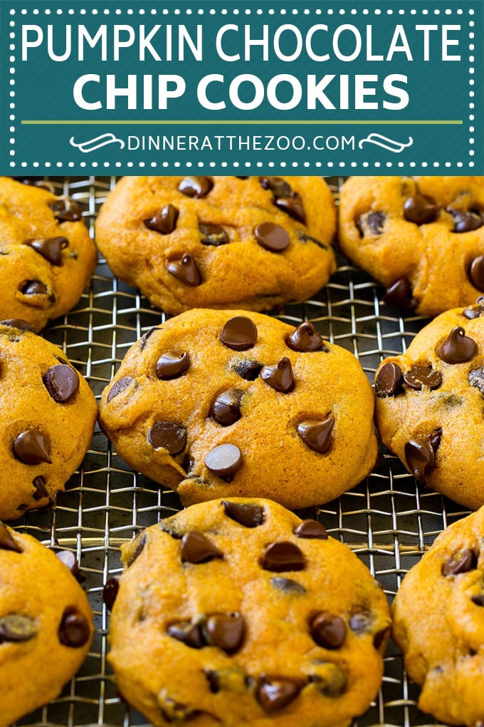 Receta de galleta de calabaza y chispas de chocolate |  Galletas de calabaza |  Galletas de calabaza y chocolate # calabaza # galletas # chocolate # hornear # otoño #Cazuelas online#postre