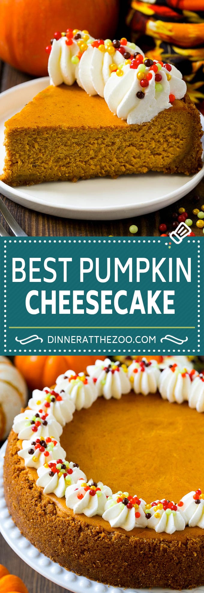 Receta de pastel de queso con calabaza |  Pastel de queso con pastel de calabaza |  Pastel de calabaza # calabaza # acción de gracias # postre # pastel de queso # otoño #dinneratthezoo