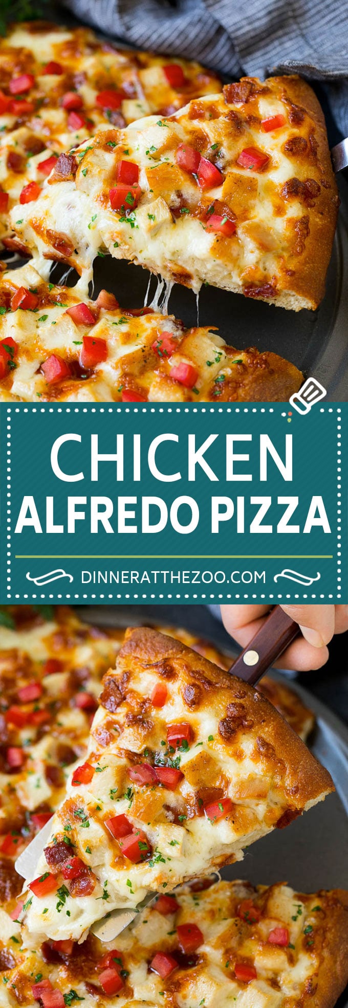 Receta De Pizza De Pollo Alfredo #pizza #pollo #bacon # Dinner #dinneratthezoo