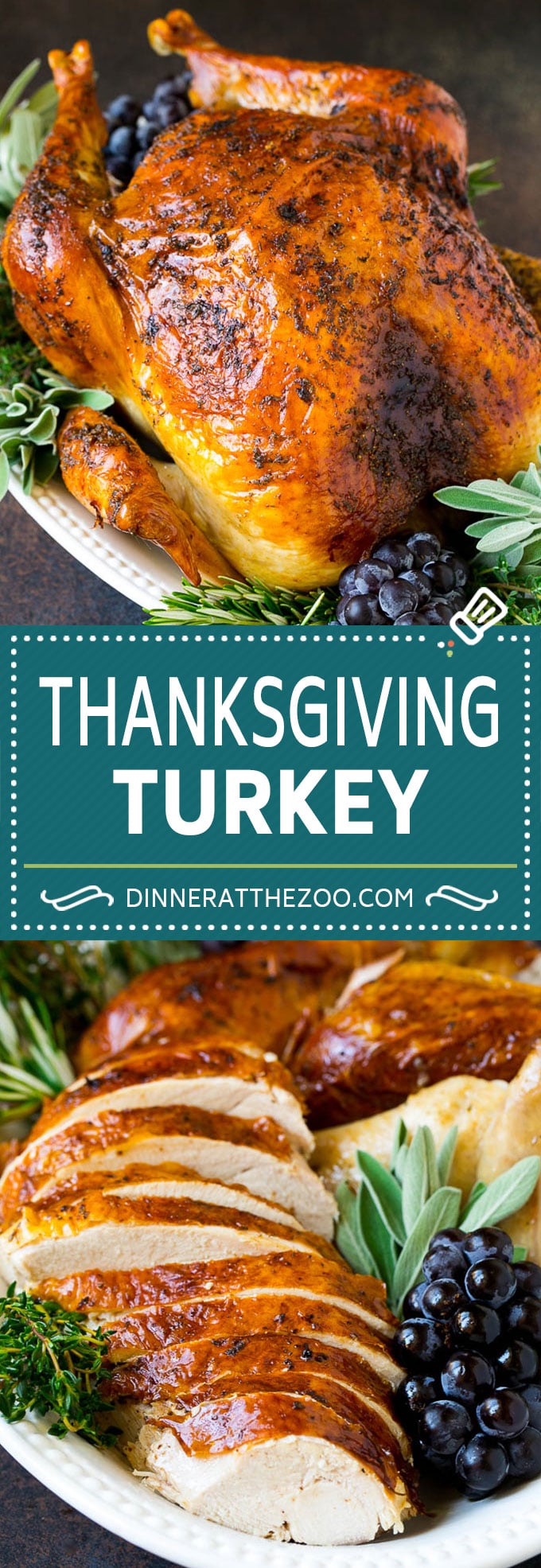 Receta de pavo de Acción de Gracias |  Pavo asado #turkey #gracias #fall # dinner #dinneratthezoo