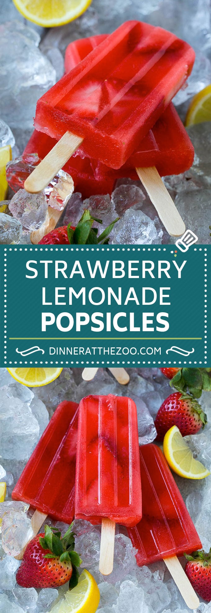 Paletas de limonada de fresa