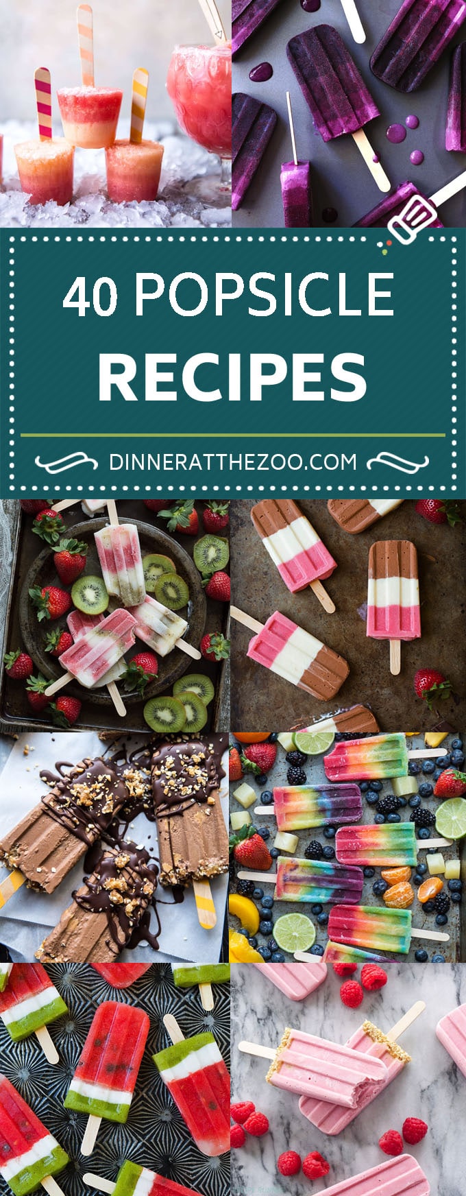 40 recetas de paletas |  Recetas de Postres Helados |  Recetas congeladas # paletas de hielo #congelados #postre #dinneratthezoo