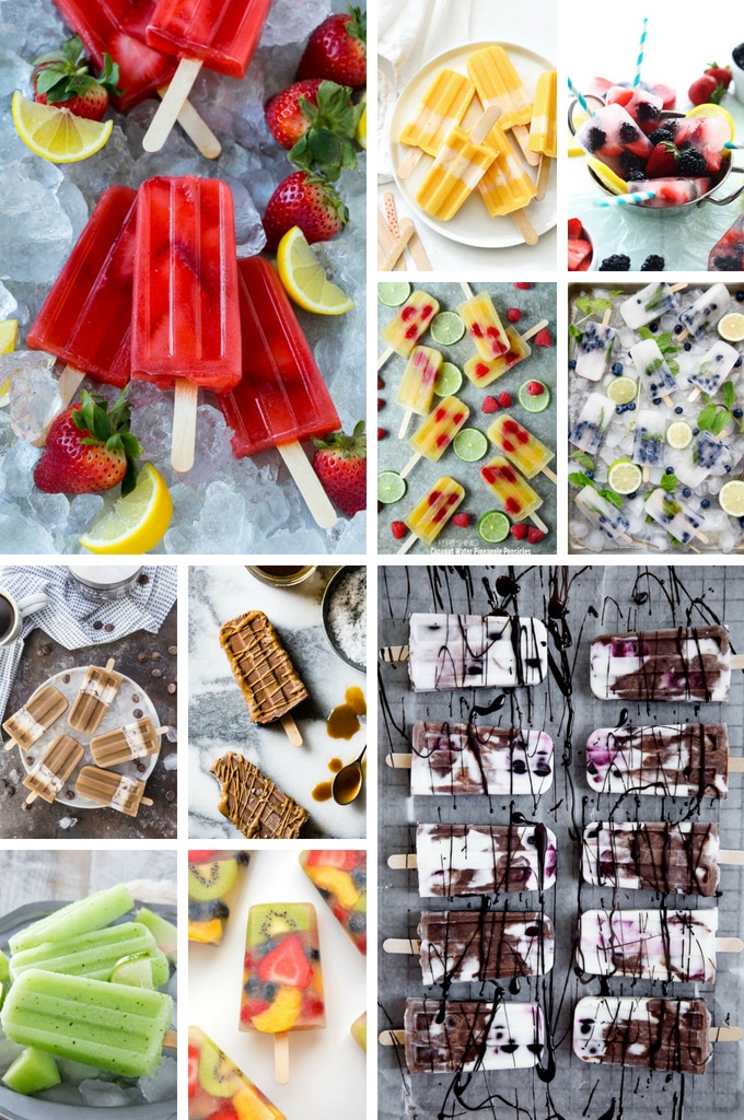 Recetas de frutos secos como paletas de limonada, paletas de mango y paletas de frutas.