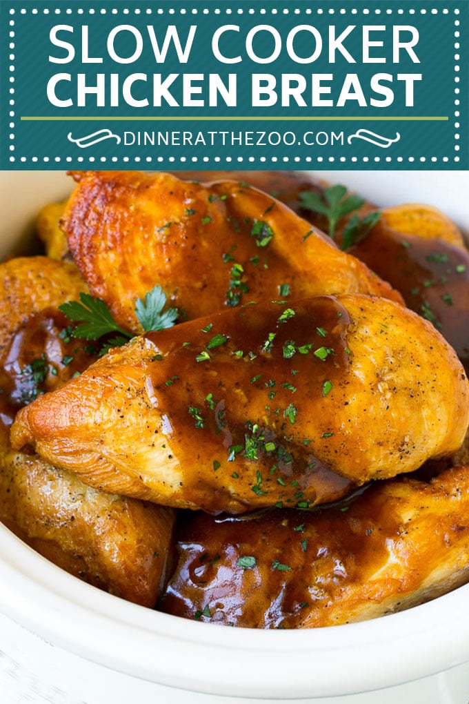 Receta de pechuga de pollo en olla de cocción lenta |  Pechuga de pollo en una olla de barro |  Pollo y salsa # pollo # cocción lenta # olla # salsa # cena #dinneratthezoo