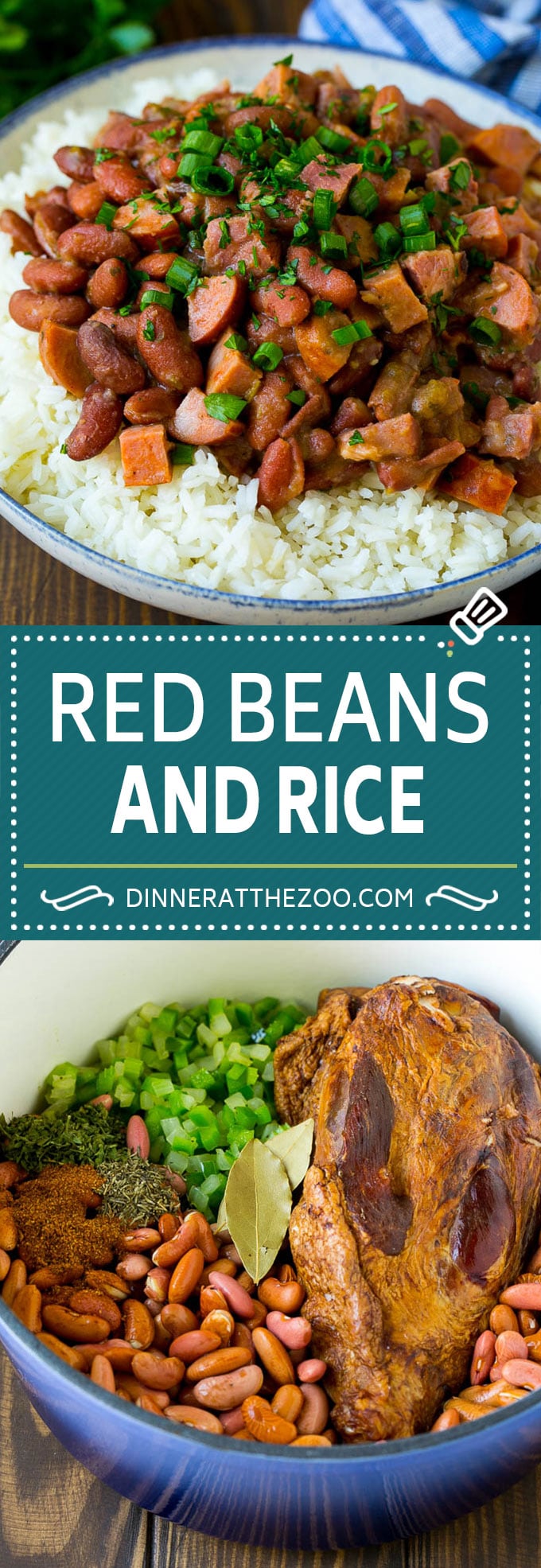 Receta de frijoles rojos y arroz |  Frijoles rojos y embutidos |  Frijoles rojos cajún # frijoles # arroz # salchicha # jamón # cajún # cena #dinneratthezoo
