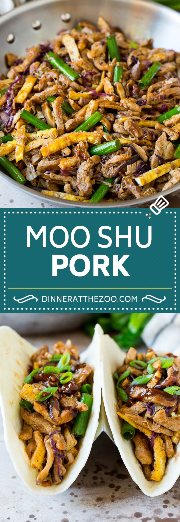 Este moo shu de cerdo es un lomo de cerdo en rodajas finas salteado con verduras y huevos, todo en una salsa salada.