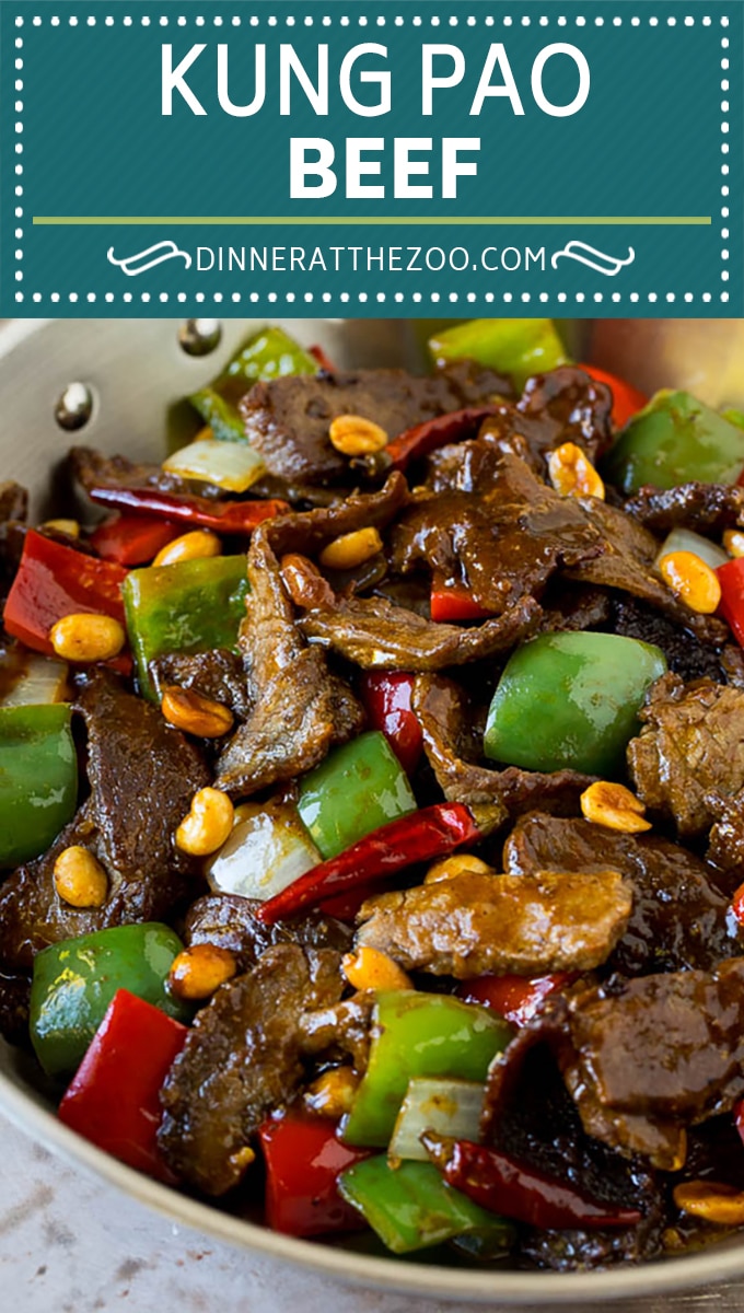 Esta carne de kung pao es una combinación de bistec en rodajas finas, pimientos, cebollas y maní tostado, todo en una salsa picante y sabrosa.